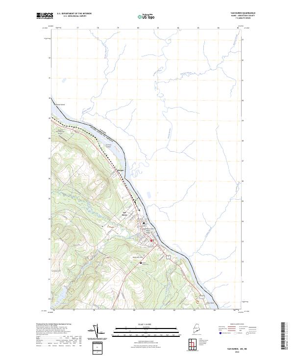 US Topo 7.5-minute map for Van Buren MENB Online Sale