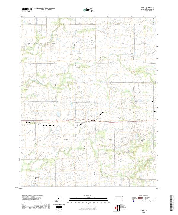 US Topo 7.5-minute map for Valeda KS Hot on Sale