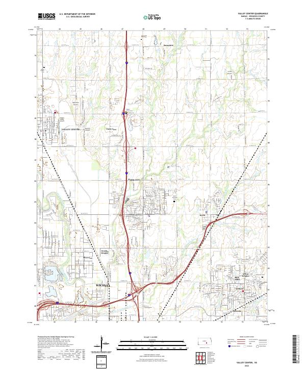 US Topo 7.5-minute map for Valley Center KS For Discount