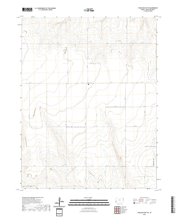 US Topo 7.5-minute map for Syracuse East SW KS Fashion