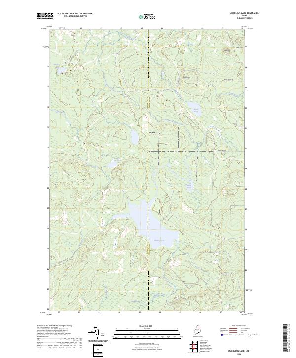 US Topo 7.5-minute map for Umcolcus Lake ME Fashion