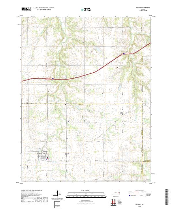 US Topo 7.5-minute map for Waverly KS Discount