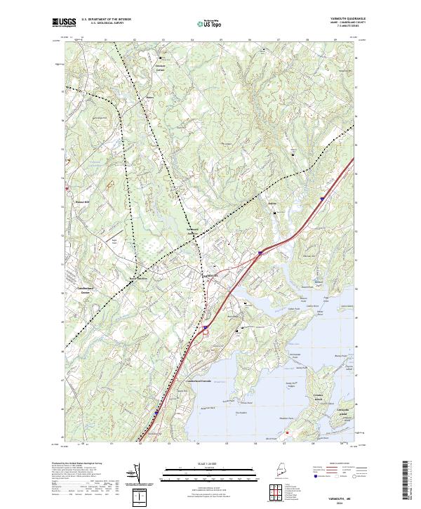 US Topo 7.5-minute map for Yarmouth ME Fashion