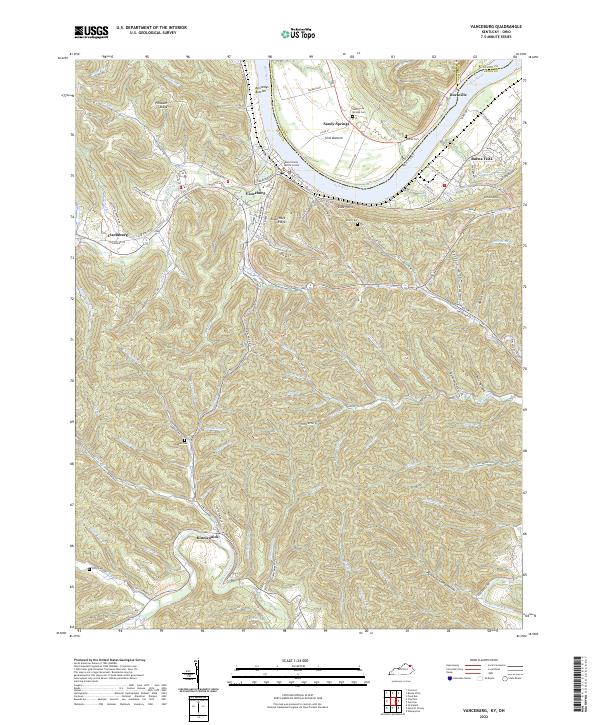 US Topo 7.5-minute map for Vanceburg KYOH For Sale