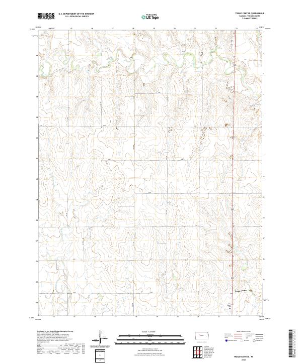 US Topo 7.5-minute map for Trego Center KS Cheap