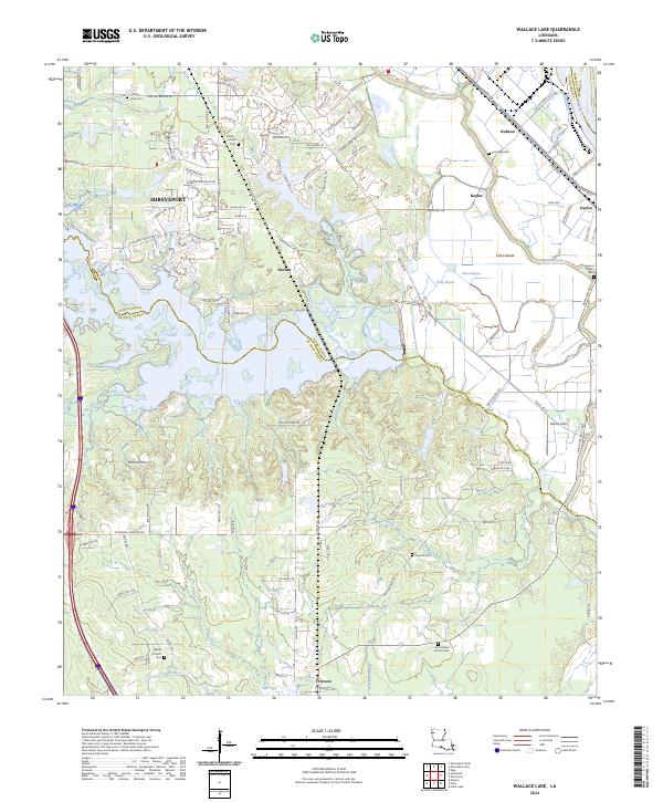 US Topo 7.5-minute map for Wallace Lake LA Hot on Sale