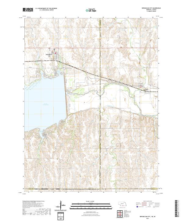 USGS US Topo 7.5-minute map for Republican City NEKS 2021 For Discount