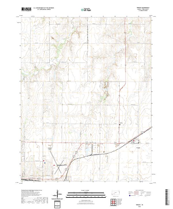 US Topo 7.5-minute map for Wright KS Hot on Sale