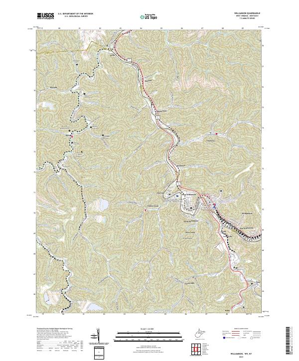 US Topo 7.5-minute map for Williamson WVKY Online