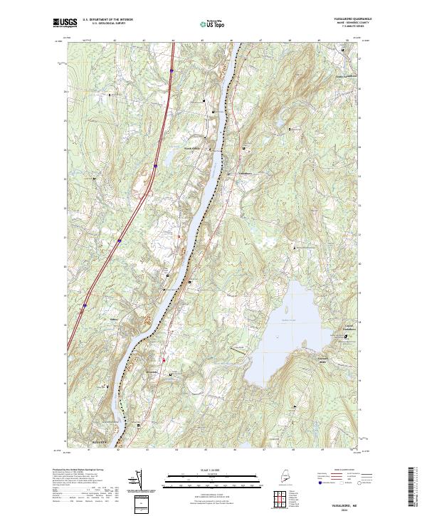 US Topo 7.5-minute map for Vassalboro ME Online Sale