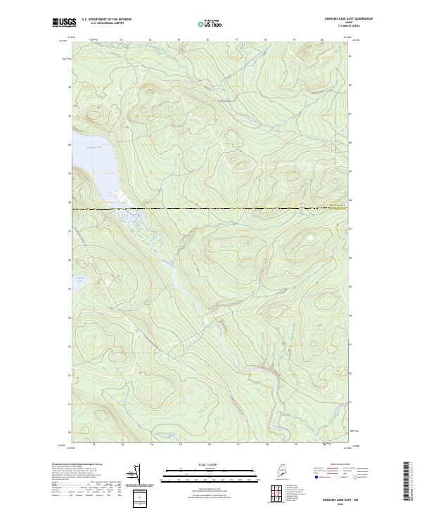 US Topo 7.5-minute map for Umsaskis Lake East ME Online Sale