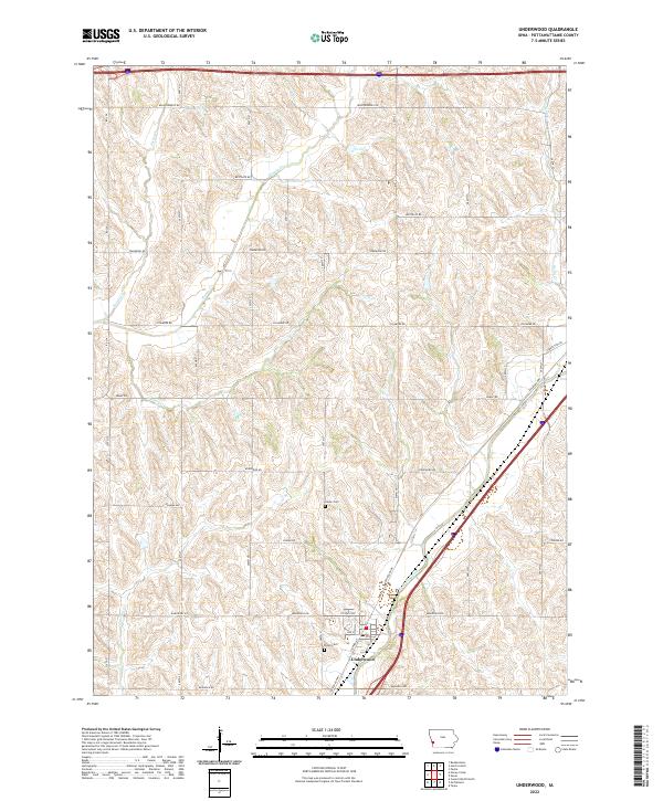 US Topo 7.5-minute map for Underwood IA Supply