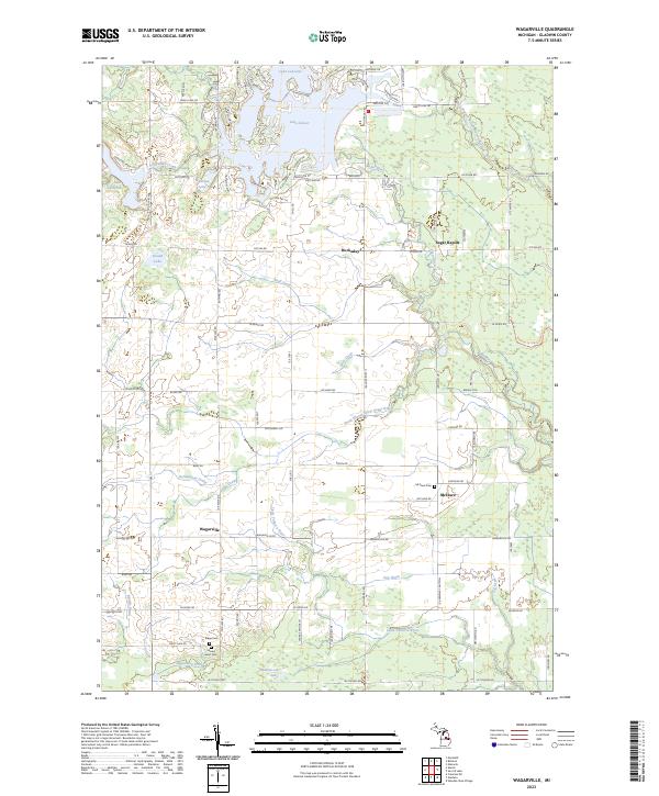 US Topo 7.5-minute map for Wagarville MI For Sale