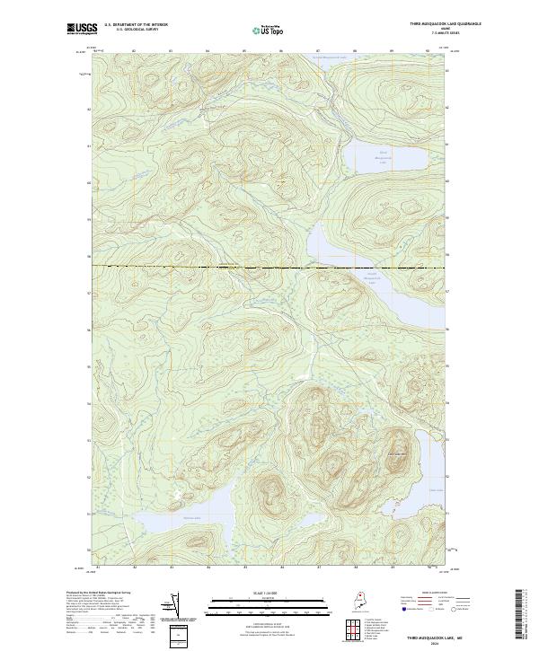 US Topo 7.5-minute map for Third Musquacook Lake ME Online Hot Sale