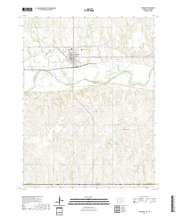 USGS US Topo 7.5-minute map for Franklin NEKS 2021 Online now