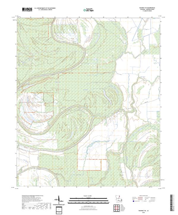 US Topo 7.5-minute map for Waverly SE LA Online