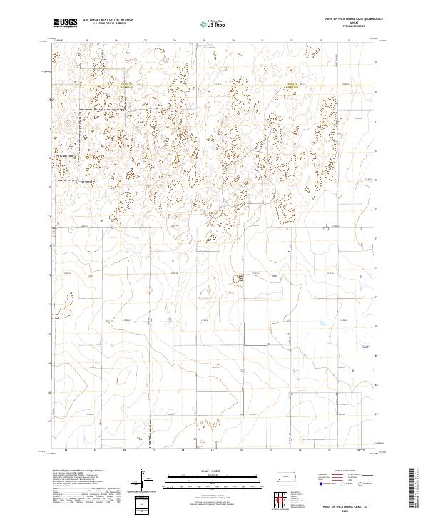 US Topo 7.5-minute map for West of Wild Horse Lake KS Discount