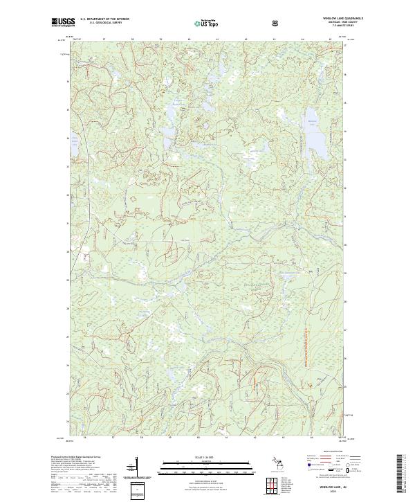 US Topo 7.5-minute map for Winslow Lake MI Online now