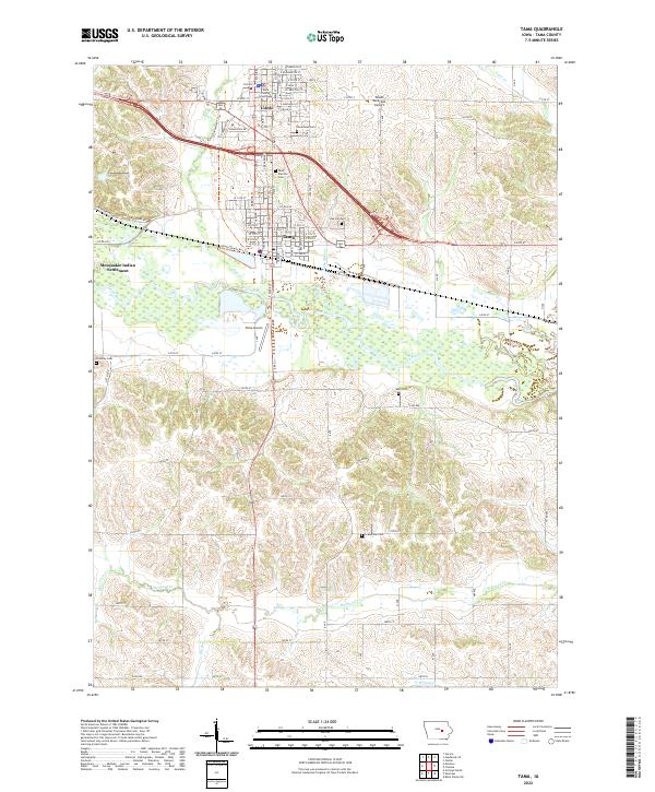 US Topo 7.5-minute map for Tama IA on Sale