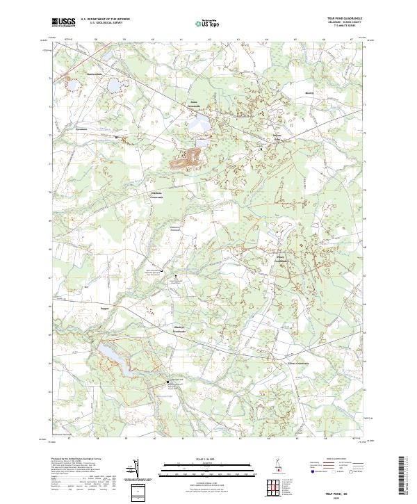 US Topo 7.5-minute map for Trap Pond DE Online Sale