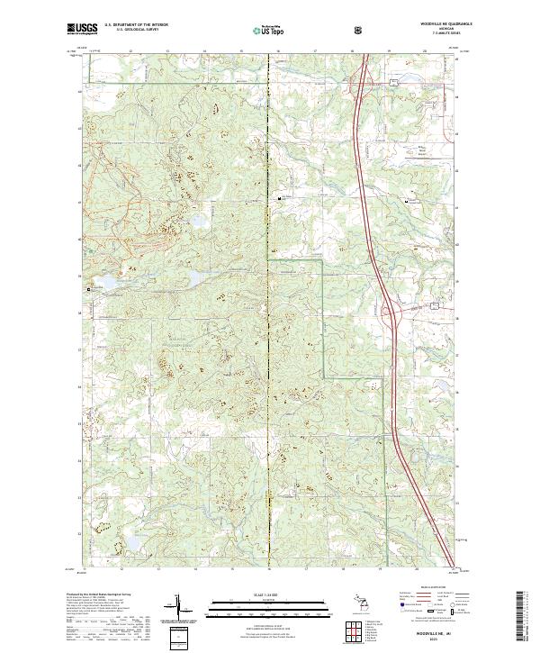 US Topo 7.5-minute map for Woodville NE MI Discount