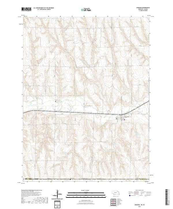 USGS US Topo 7.5-minute map for Lebanon NEKS 2021 For Sale