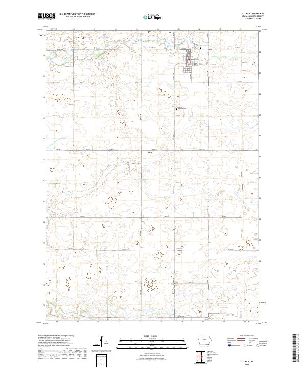 US Topo 7.5-minute map for Titonka IA Hot on Sale