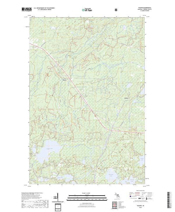 US Topo 7.5-minute map for Thayer MI Hot on Sale