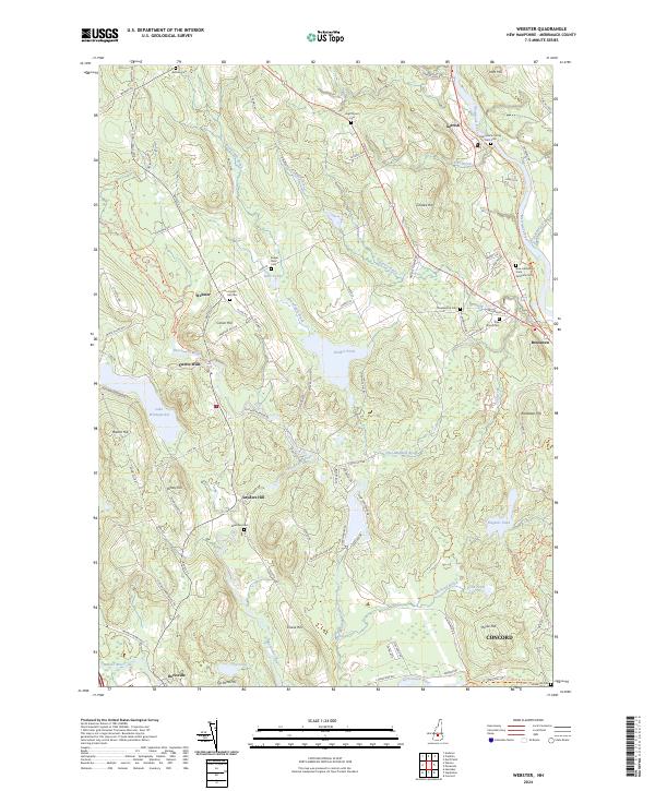 US Topo 7.5-minute map for Webster NH Hot on Sale