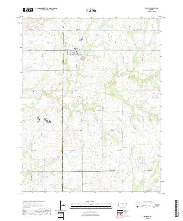 US Topo 7.5-minute map for Walnut KS Sale