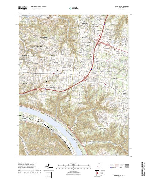 US Topo 7.5-minute map for Withamsville OHKY on Sale