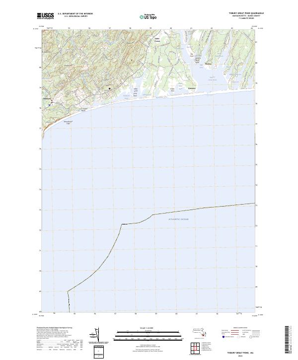 US Topo 7.5-minute map for Tisbury Great Pond MA For Cheap