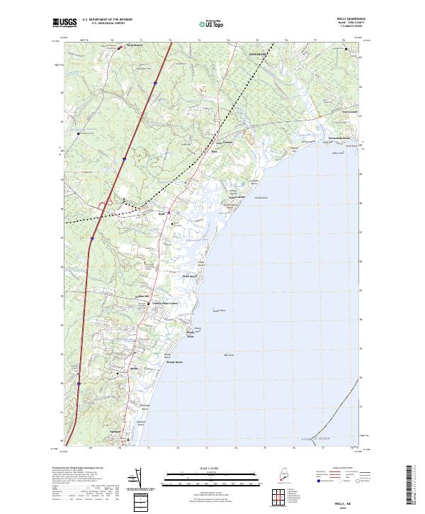 US Topo 7.5-minute map for Wells ME Online Hot Sale