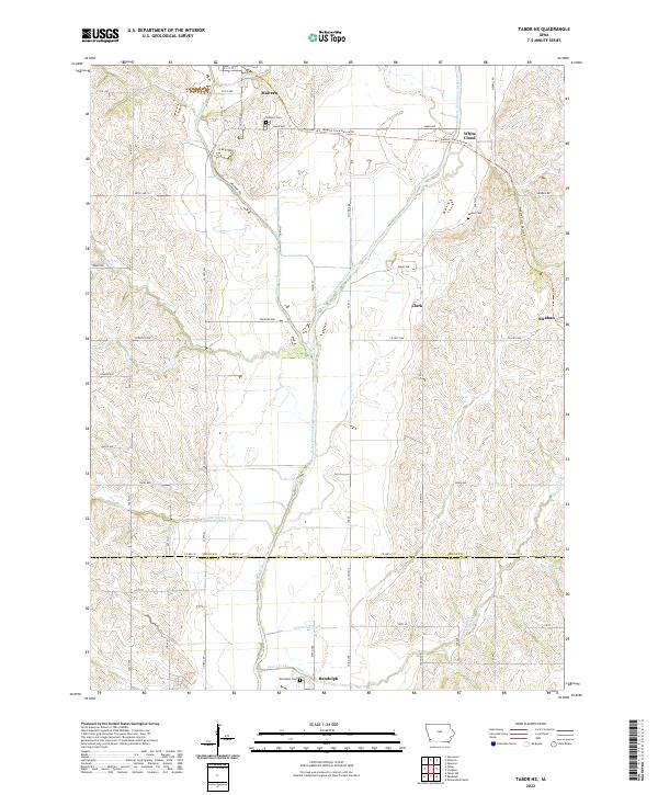 US Topo 7.5-minute map for Tabor NE IA on Sale