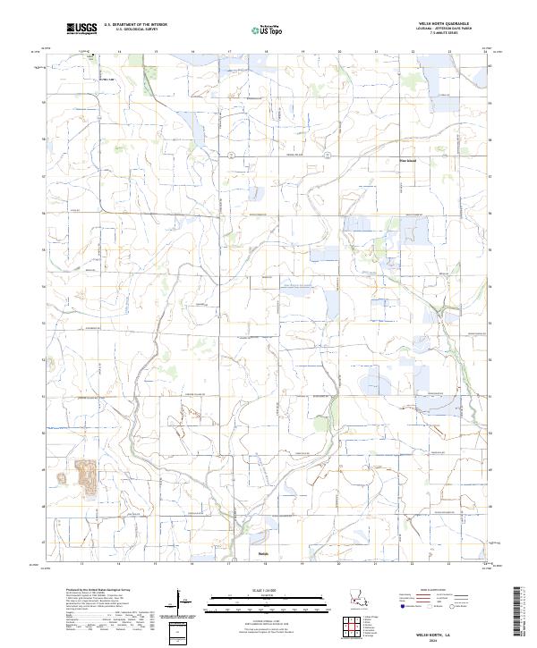 US Topo 7.5-minute map for Welsh North LA Online now