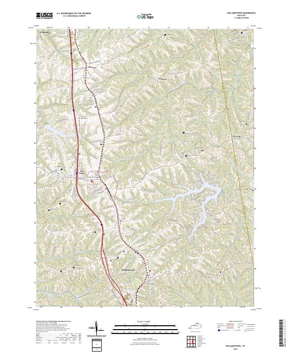 US Topo 7.5-minute map for Williamstown KY Fashion