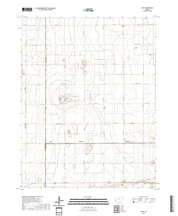 US Topo 7.5-minute map for Wolf KS For Discount