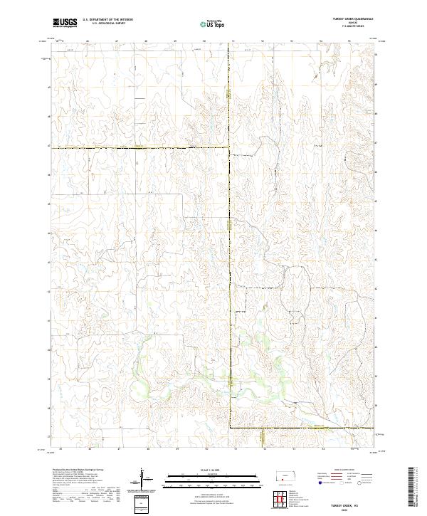 US Topo 7.5-minute map for Turkey Creek KS Hot on Sale