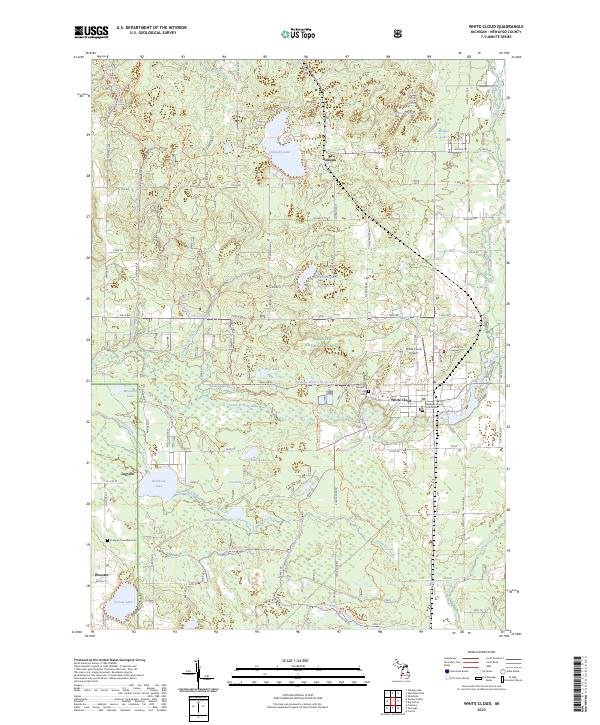 US Topo 7.5-minute map for White Cloud MI on Sale