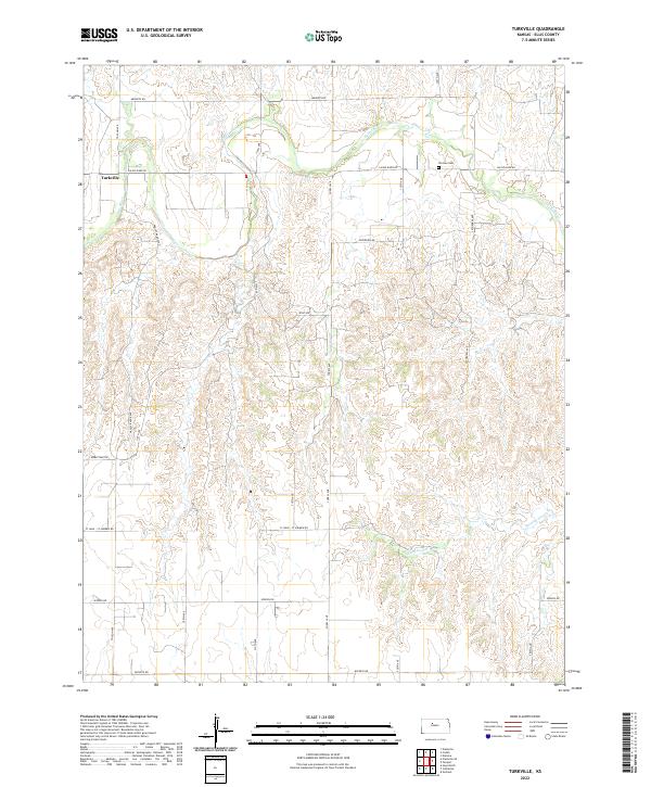 US Topo 7.5-minute map for Turkville KS For Cheap