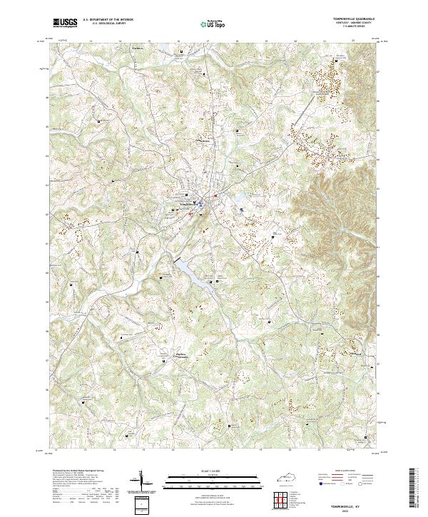 US Topo 7.5-minute map for Tompkinsville KY Online now