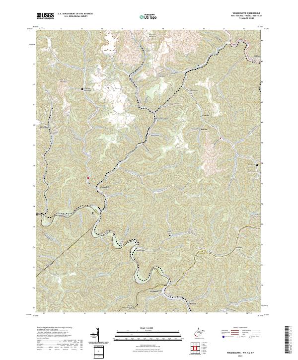 US Topo 7.5-minute map for Wharncliffe WVVAKY Discount