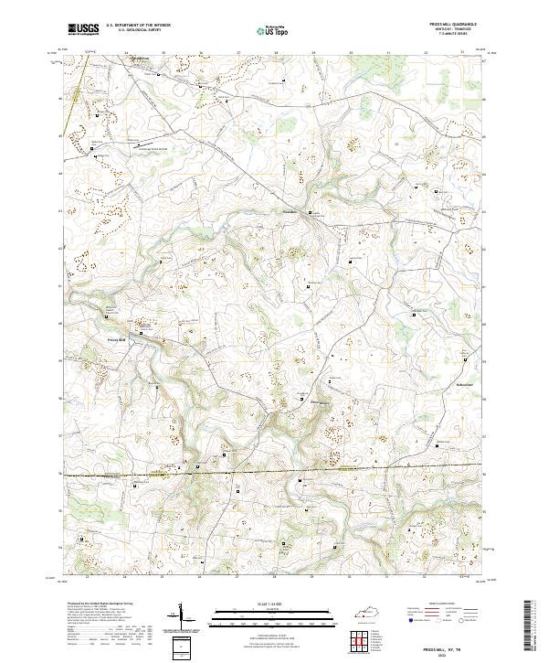 US Topo 7.5-minute map for Prices Mill KYTN Cheap