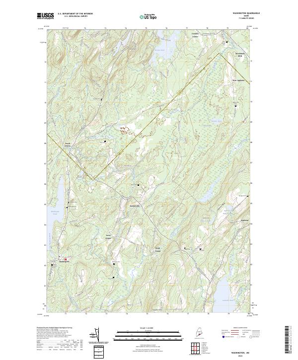 US Topo 7.5-minute map for Washington ME on Sale