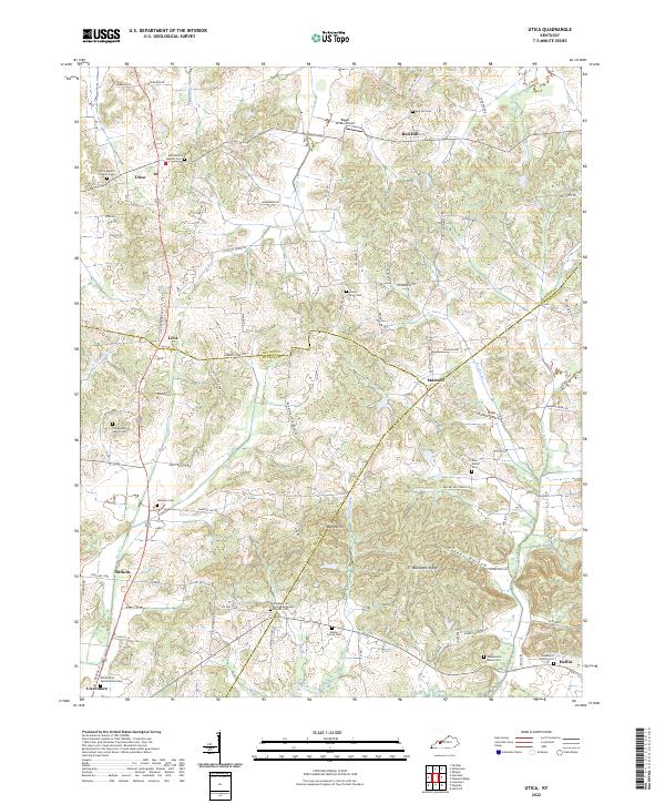 US Topo 7.5-minute map for Utica KY Online Hot Sale