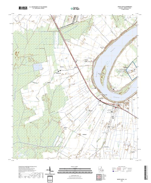 US Topo 7.5-minute map for White Castle LA Sale