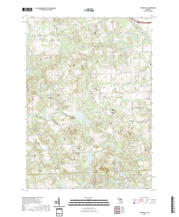 US Topo 7.5-minute map for Thornville MI Cheap