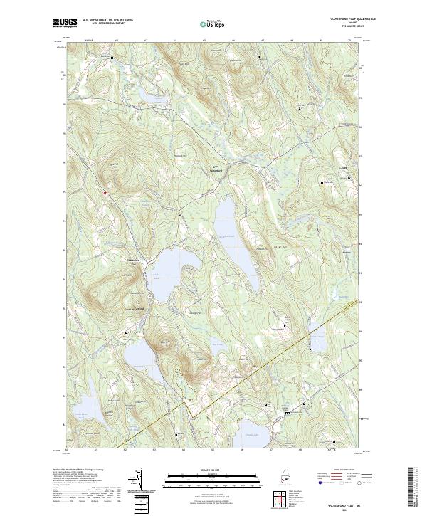 US Topo 7.5-minute map for Waterford Flat ME Fashion