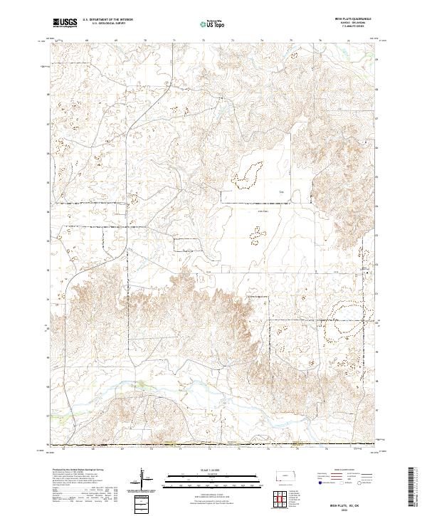 US Topo 7.5-minute map for Irish Flats KSOK Discount