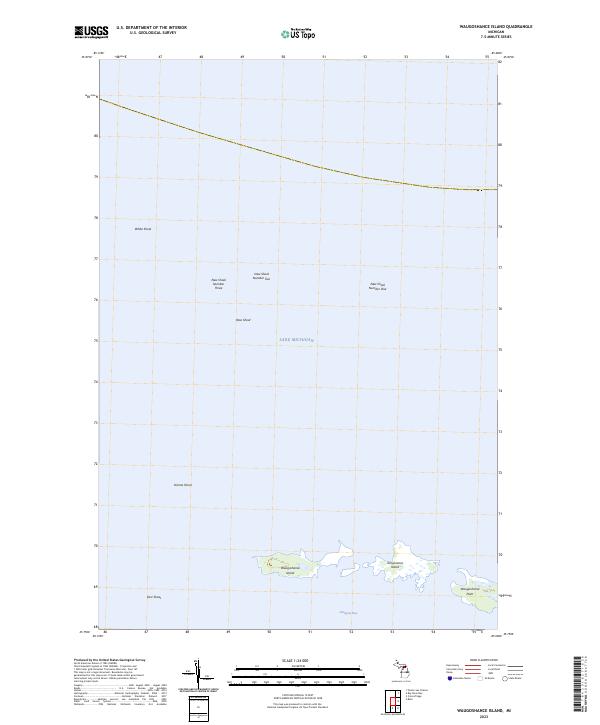 US Topo 7.5-minute map for Waugoshance Island MI For Discount